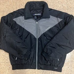 Edelweiss Ski Snow Coat Mens XL Color Black & Gray Down Lined Multi Pockets